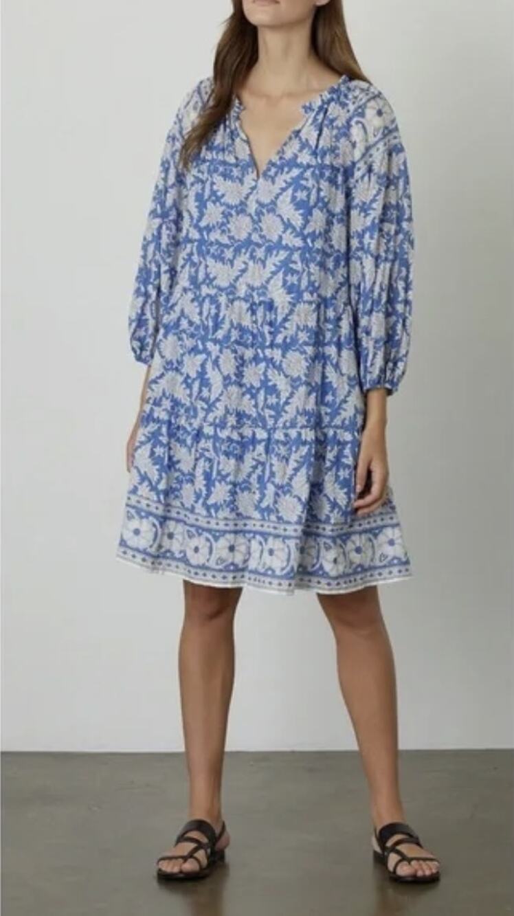Velvet Lilah Printed Cotton Mini Dress